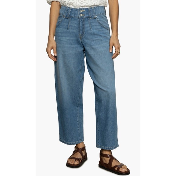 SANCTUARY Side Car High Waist 31 Blue Ankle Barrel Jean Line Dance NWT Wide $139